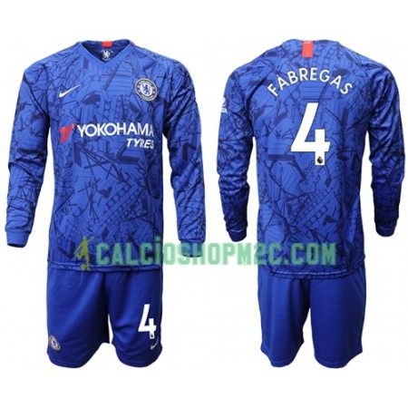 Chelsea Fabregas 4 Bambino Maglia Prima 2019/2020 Manica Lunga (+ Pantaloncini)